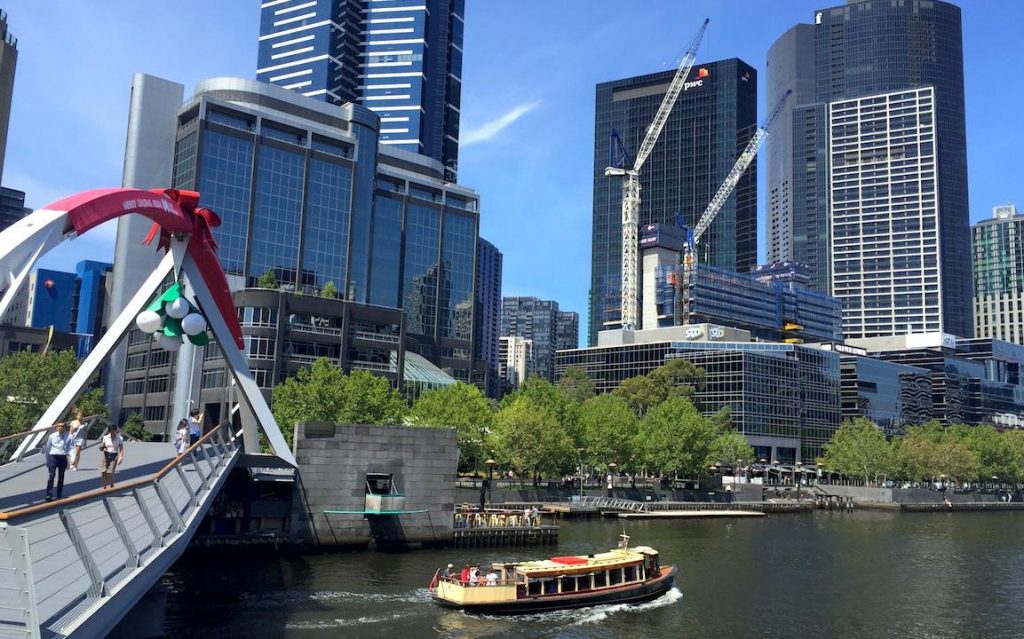 Melbourne Skyline Looking Into Flinders Street and A Modern District Filled  With Skyscrapers, Melbourne, Australia - Travel Off Path