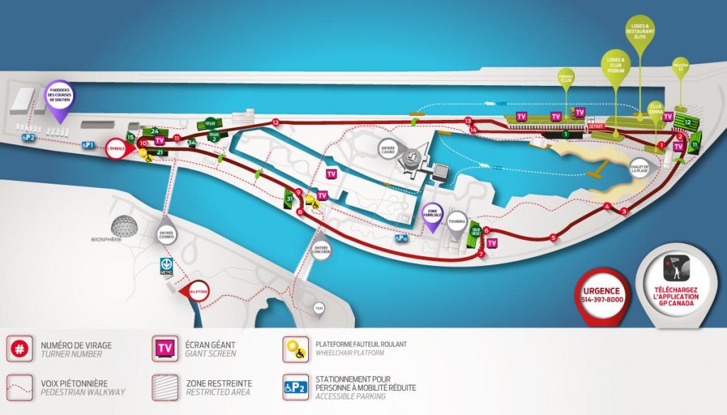 One Lap Of America 2019 Map Change Comin   Circuit Gilles Villeneuve CanadianGP 2017 Access Map  1024x585 