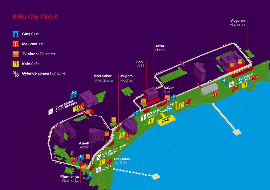 Baku Formula 1 Circuit Map