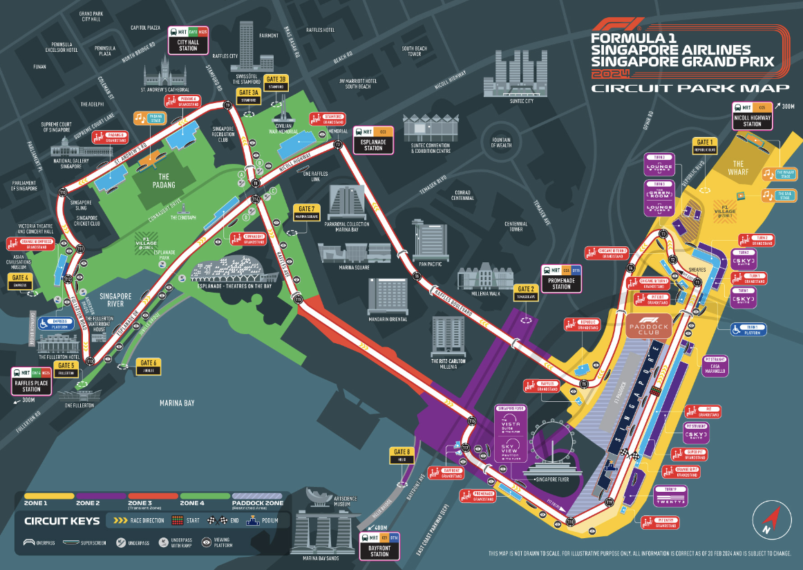 Trackside At Marina Bay 2024 Singapore Grand Prix F1Destinations Com   2024 Singapore GP Circuit Map 